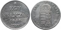 Egy Krajczár 1848 - maďarský nápis (revoluce)_postříbřený