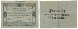 10 Gulden 16.4.1813 - na rv.: Formular eines Anticipations-Schein