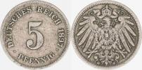 5 Pfennig 1897 G        "R"_tém.