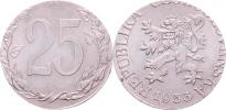 25 Haléř 1953 - zmetek - ražba na menším tenkém