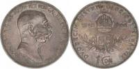 1 Koruna 1908 jubil. - tečka za HVNG._patina