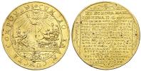 Polsko. Michael Korybut (1669-73). Korunovační medaile 1670 Eleonory Marie Josefy na polskou královnu (dcera Ferdinanda III.) ve váze 2 dukátu. Au 28 mm