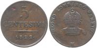 Cu 5 Centesimi 1822 M