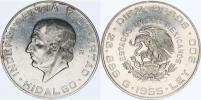 10 Pesos 1955 Mo - Hidalgo         KM 474      Ag 900  28