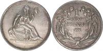 1 troy ounce Ag - sedící Liberty / 3řádk. nápis ve věnci
