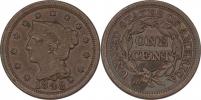 Cent 1848 - Braided Hair