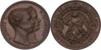 Seidan - AE svatební medaile 24.4.1854 - dvojportrét