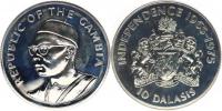 10 Dalasis 1975 - 10. výr.nezávislosti        KM 16     Ag 500  2