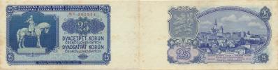 25 Kčs 1953 sér. MV         Baj. 90b   neperf._dr. hnědé skvr.