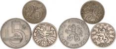 50 hal. 1922; +25 hal. 1932; +5 Kč 1938           3 ks