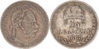 20 kr. 1868 KB - MAGYAR KIRÁLYI "R"