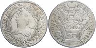 20 krejcar 1766 Vídeň (bez závoje, uprav. razidlo z r. 1765). Nov.-79. dr. škr.