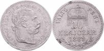 10 Krejcar 1889 KB - hliníková zkušební ražba - tenký