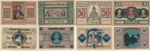 Allenstein (Olsztyn) - 10 Pfennig 1921 2x různé; +50 Pfennig 1921