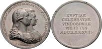 Wirth - cínová medaile na zásnuby ve Vídni 8.1.1788 -