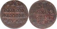 1 Denier = 1/13 Pfennig 1758          KM 948; Welter: 2778    "R"