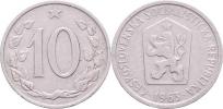 10 Haléř 1963 - s tečkama po stranách letopočtu -