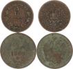1 kr. 1860 B; +5/10 kr. 1885 b.zn. 2 ks
