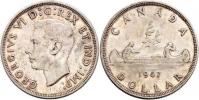 Dolar 1947 (Ag) - kanoe - číslice 7 zakončená tečkou