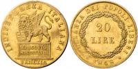 20 Lira 1848 - lev sv.Marka na podstavci