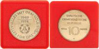 10 M 1974 - 25. výročí DDR KM 50 +certifikát