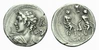 L. Caesius.  Denarius circa 112 or 111