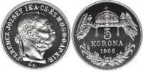 5 Koruna 1906 KB - BP     "Novoražba 2023"        Ag 999  24