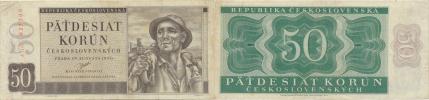 50 Kčs 1950  sér. A 08     neperf.       Baj. 85a
