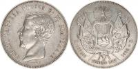 4 Reales 1860 R - Rafael Carrera       "RR"       KM 136    Ag 90